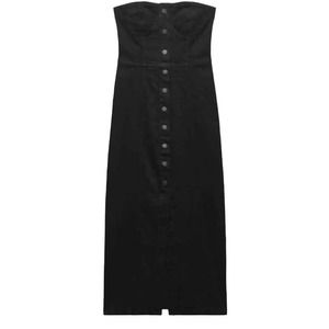 Zara Black Strapless Midi Dress